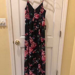 Black floral dress from express